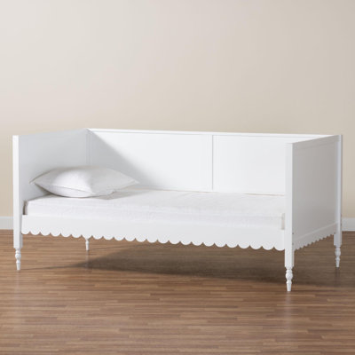 Baxton Studio Roni Modern White Wood Twin Daybed With Scalloped Edges by Red Barrel Studio