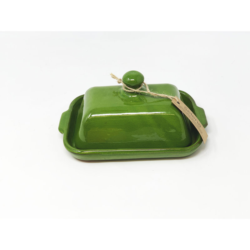Cassiopeia Butter Dish with Lid, Green
