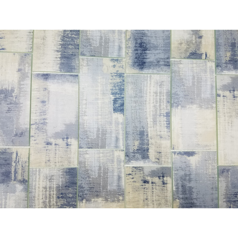 Carrelage mural décoratif de cuisine et de salle de bain style bord droit en verre naturel 4 po x 8 po Nature, Bleu ciment