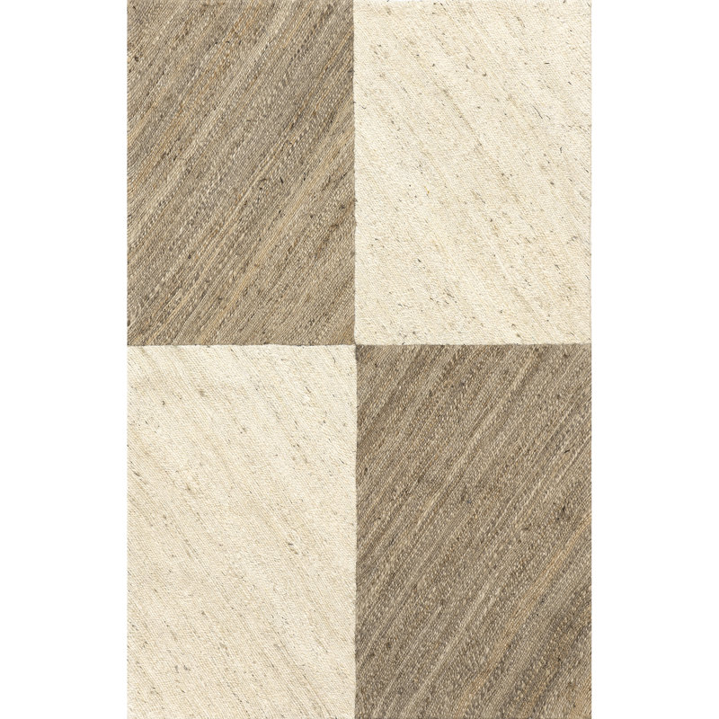 Felicia Jute Area Rug for Dining Room Living Room, Natural/Ivory, Rectangle 4' x 6'