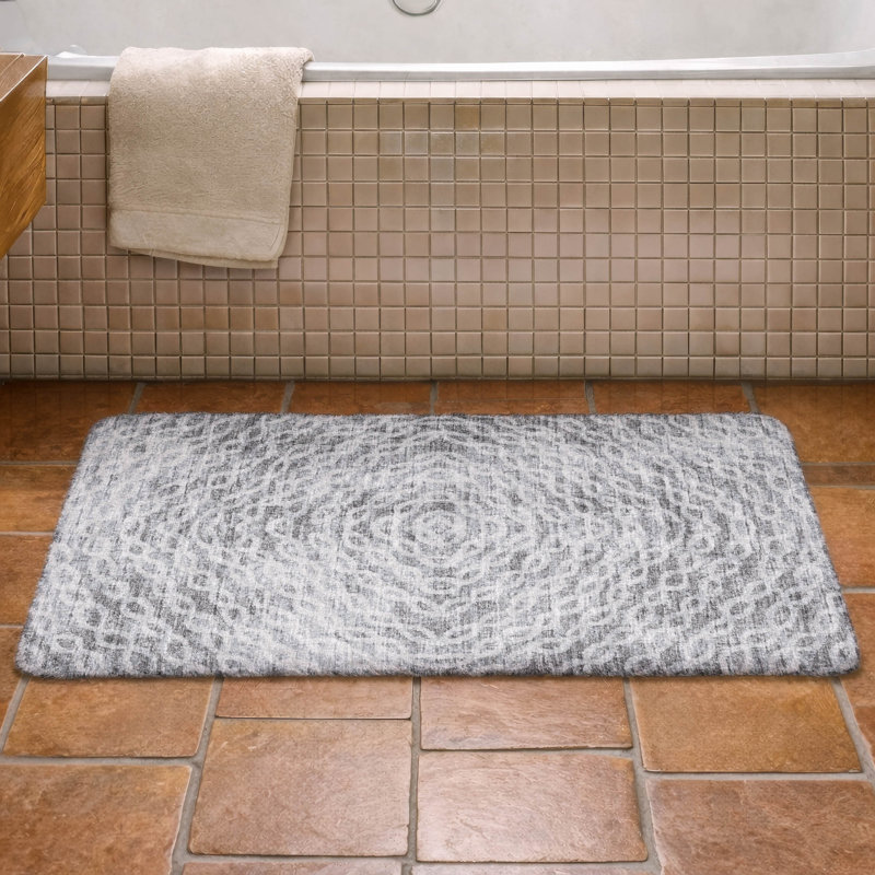Premium Machine Washable Dream Shag ADS74 Chain Links Rug, 2'6" x 3'10", Ash