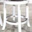 Tabouret 30 ", finition blanche, siège en tissu gris anthracite