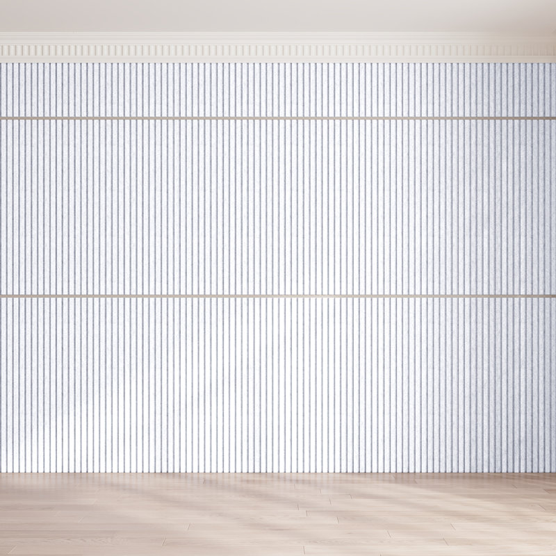 4 PC X 45.67"L x 23.6"W  Acoustic Slat Wall Panels – 0.7" Thick Waterproof & Soundproof Panels Polyester Fiber Slat for Wall & Ceiling – 29.94 Sq. Ft. Coverage -Light Grey