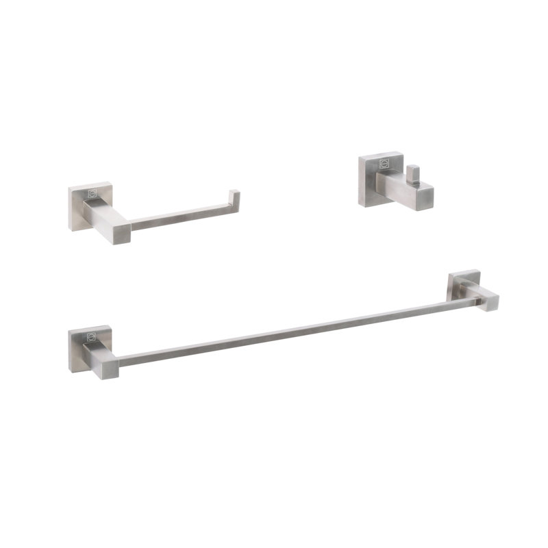 Isla 3 - Piece Bathroom Hardware Set, Brushed Nickel