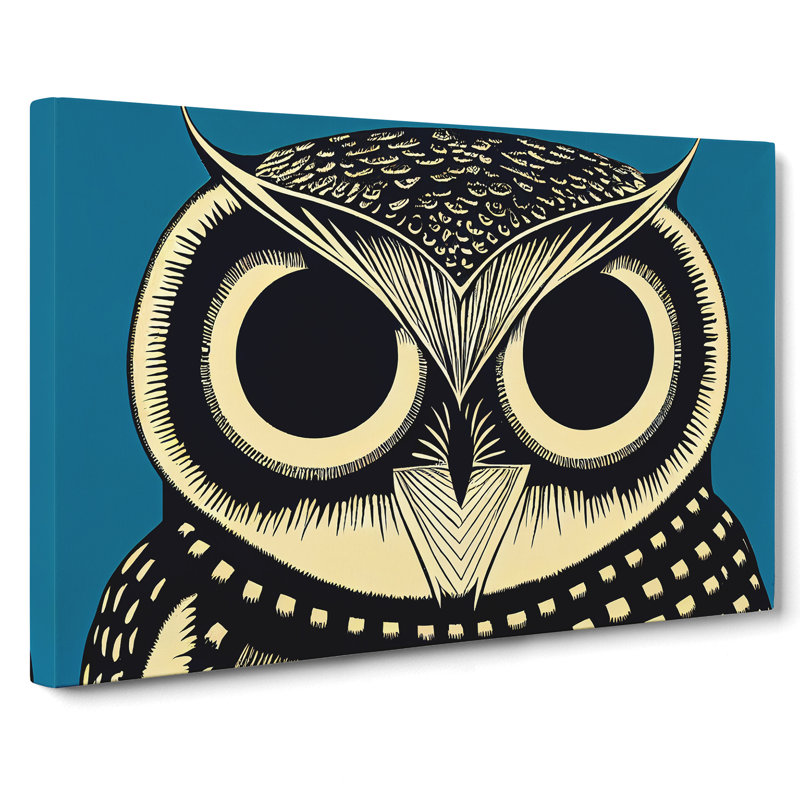 XXX-H1022-WF-6538X Owl Art Retro Vol.7 Abstract - Wrapped Canvas Print, 40cm H x 60cm W x 3cm D