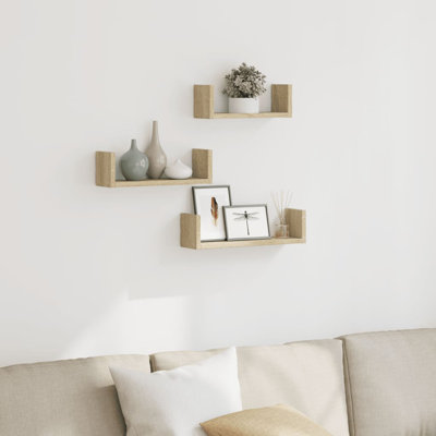 Abdulkadir 3 Piece Solid Wood Floating Shelf Set