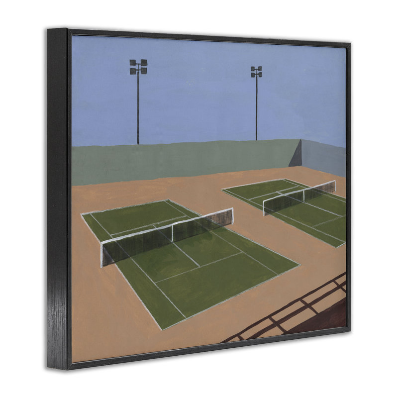 «Tennis Court Landscape», estampe numérique, conception de Michael Willett, H 16 po x l 20 po, Giclée encadrée noir minuit