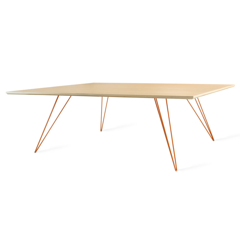 Williams Coffee Table, Orange, 18" H x 54" L x 46" W, Maple