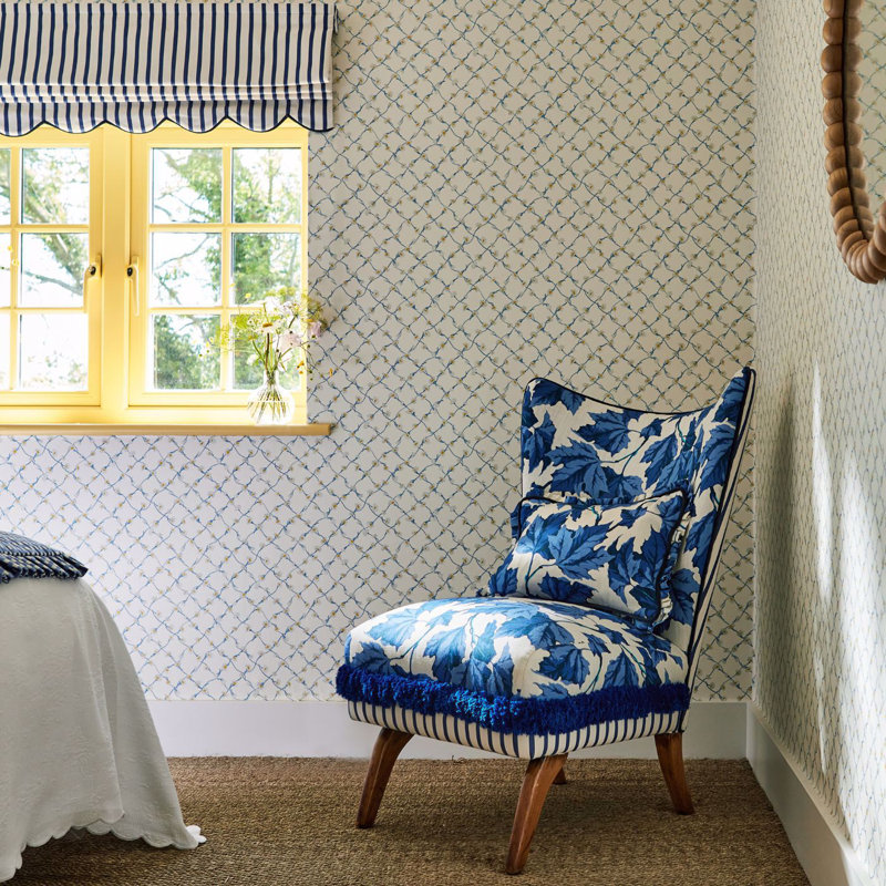 Ribbon Stripe Fabric, Lapis