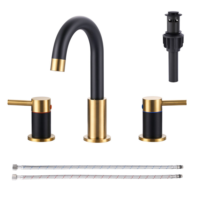 8 In. Widespread Double Handle Bathroom Faucet With Pop-up Drain In Oil Rubbed Bronze