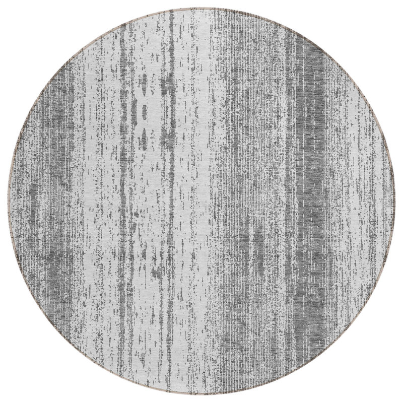 Tapis intérieur lavable rayé ivoire 8 pi