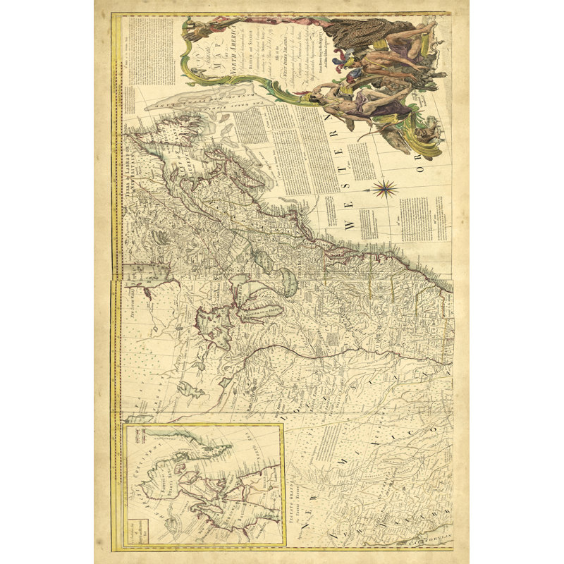 Antique Map Of America IV - Wrapped Canvas Print, 51cm H x 76cm W x 3.8cm D