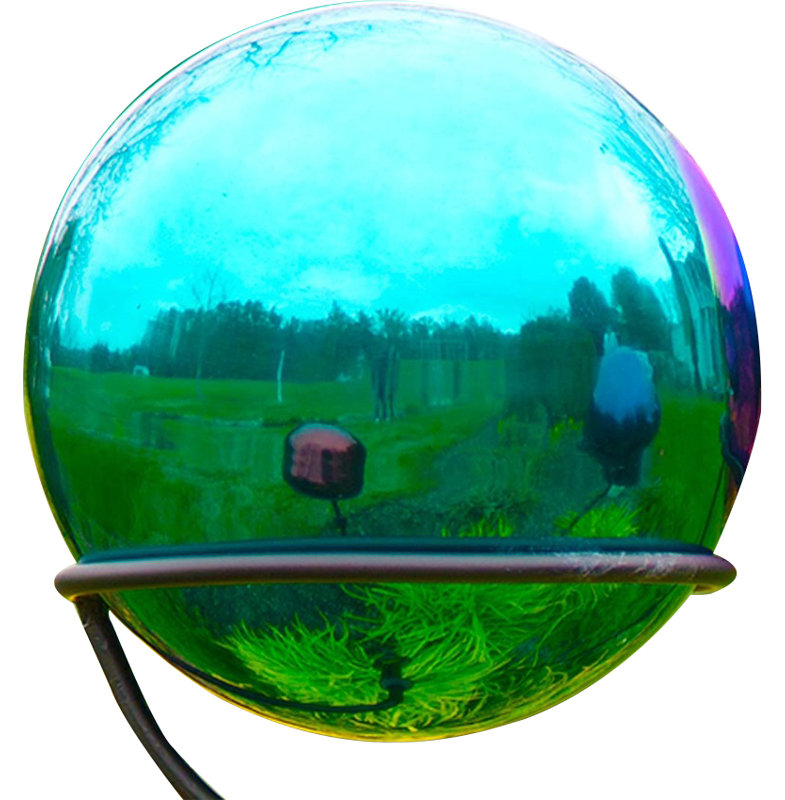 Teal 10-Inch Stainless Steel Weather-Resistant Gazing Ball