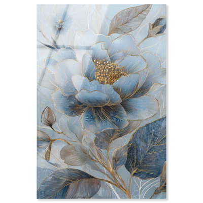 Golden Vein I Acrylic Print Blue Wall Decor by Art Remedy, Ready to Hang, 10 x 15