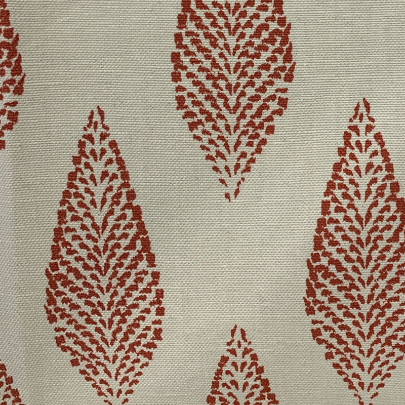 Grand coussin floral Leafs, 26 po x 26 po, Beige, rouge