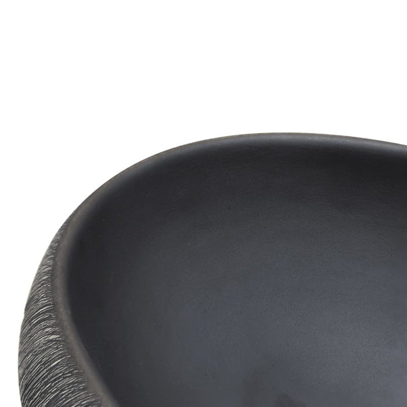 Borough Wharf Robine 59mm L x 40mm W Grey Ceramic Oval Sink