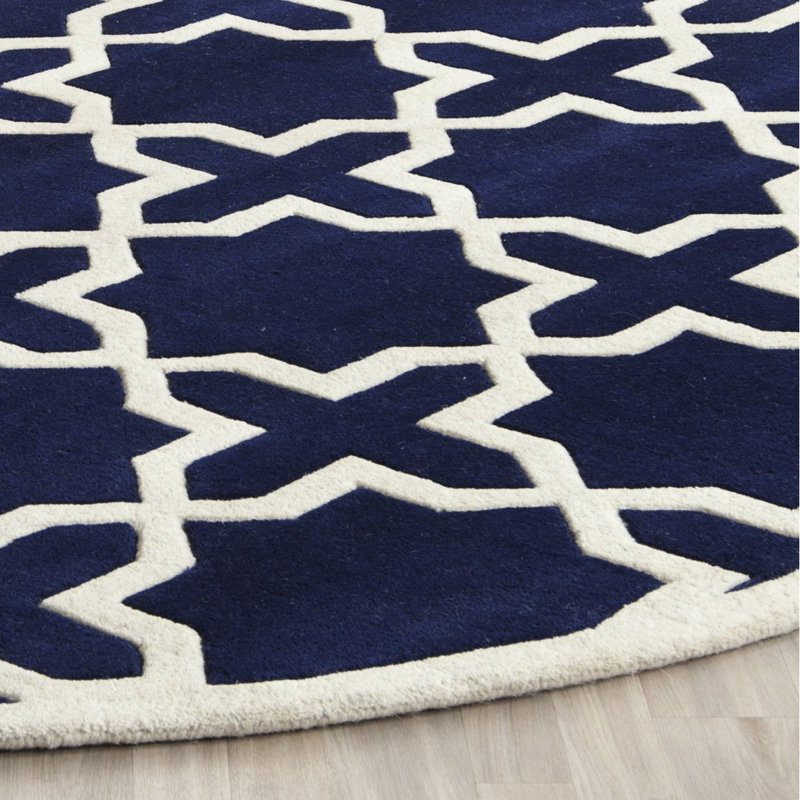 Paddy Hand Tufted Wool Geometric Rug, Round 4'