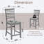 Ensemble de 4 chaises d'appoint rembourrées, tissu gris ardoise, structure en bois d'hévéa, hauteur de 40 po, pour la cuisine ou la salle à manger