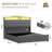 Upholstered Queen Bed Frame with 4 Storage Drawers and 52.5" Tall Headboard, Platform Bed with Charging Station & LED Light, No Spring Box Needed-830981437-830981432