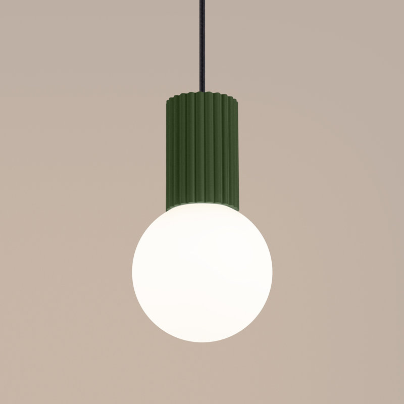 Bernis 1 - Light Brushed Nickel Pendant, Green