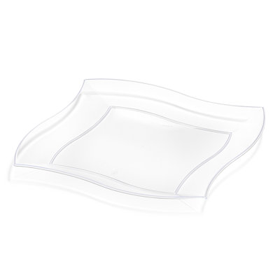Assiettes / assiettes à salade en plastique Clear Wave (7 po)