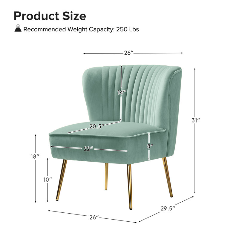 Chaise d'appoint d'appoint en velours capitonné Leona, Velours sauge