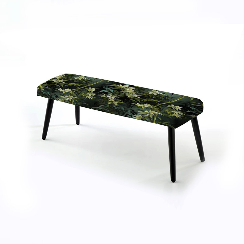 Bamboo Bliss - Banc oriental rembourré noir