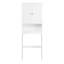 Armoire de rangement au-dessus de la toilette, tablette de salle de bain en bois blanc avec panneau de séparation mobile, panneau en bois amovible