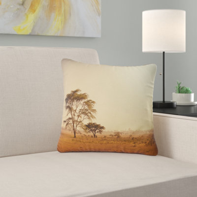 Trees in Large African Landscape - Landscape Printed Pillow