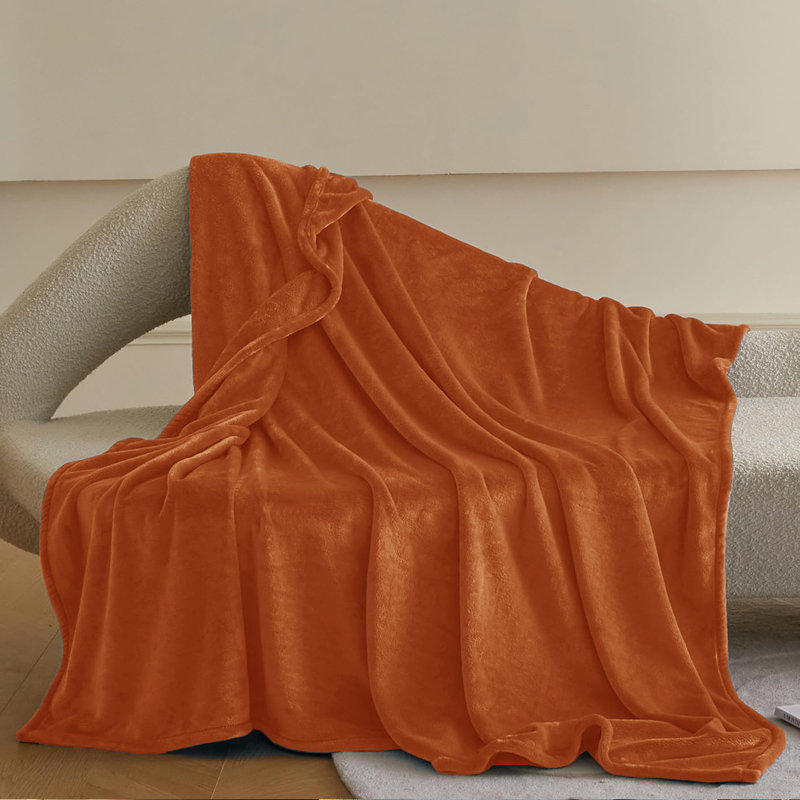  Couverture en molleton doux - Doux, chaud, lit / jeté, Jeté (50 inc. X 60 inc.), Rouille