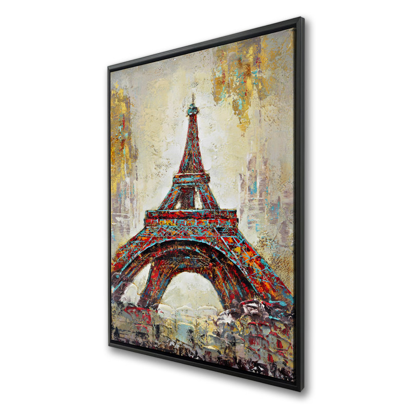 Abstract Eiffel Tower - Contemporary Framed Canvas Art