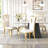 Dining Chair Set, Elegant Round Hole Backrest PU Leather Chairs, Curved Mirror Stainless Steel Legs-130167256-130167252-130167253