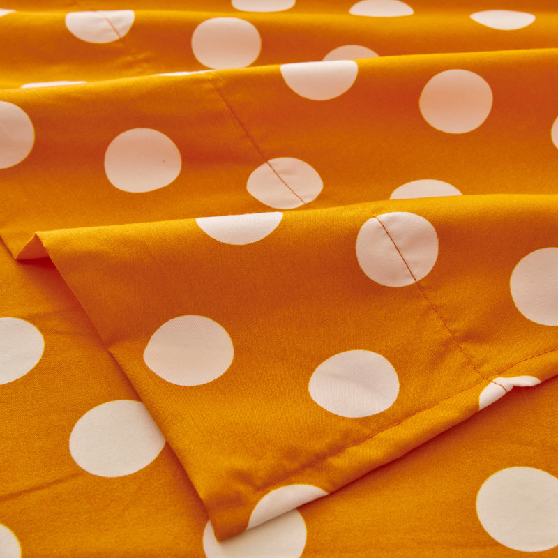 Twin Orange Polka Dot Microfiber Sheet Set