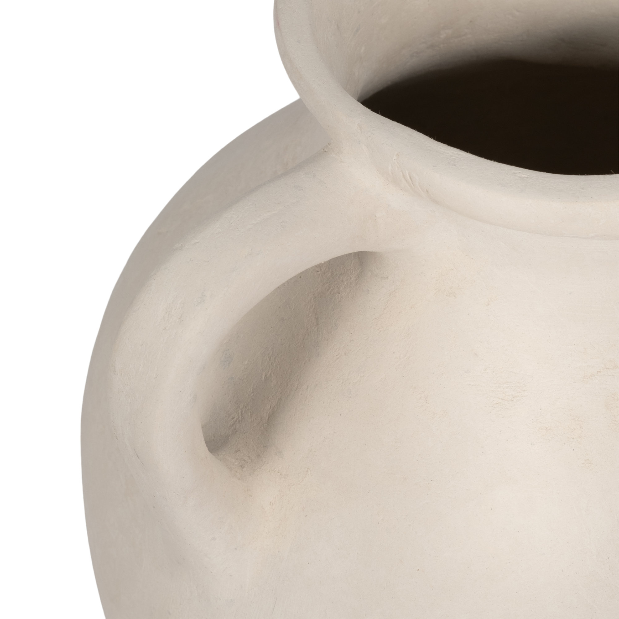 Sagebrook Home Andrelisa Elegant Terracotta Handled Vase - Enhance Your Space, 12" H x 10" W x 9" D, Ivory