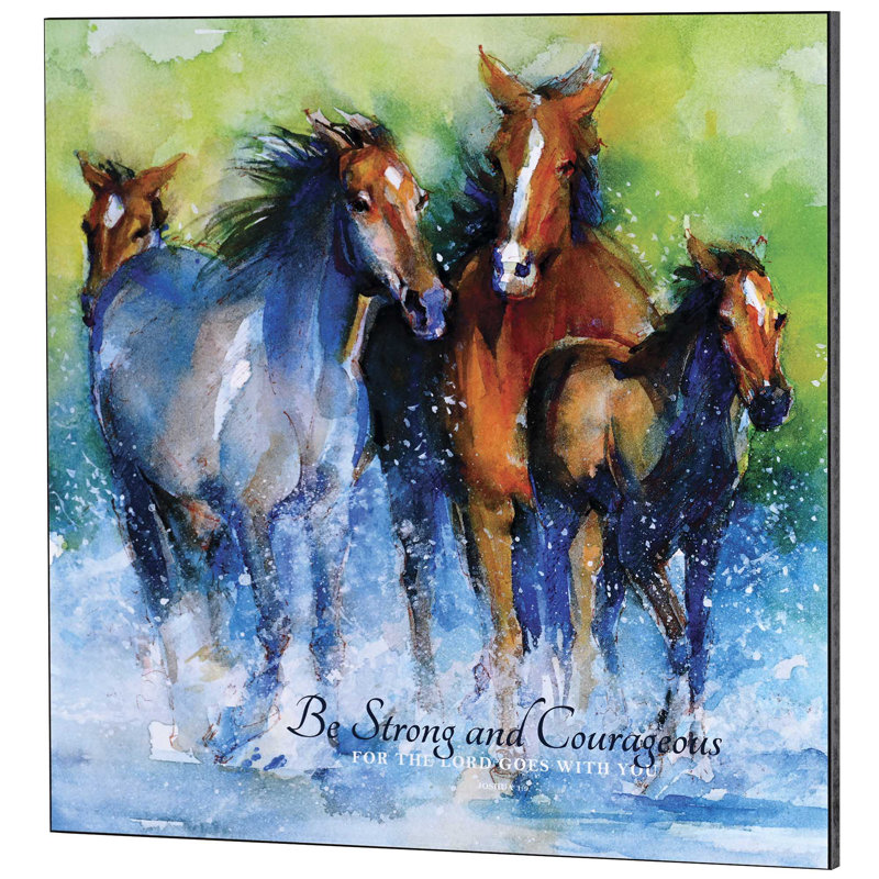 Wall Plaque Horses Be Strong Courageous