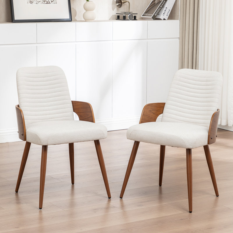 Chaise rembourrée Carman, Lin beige