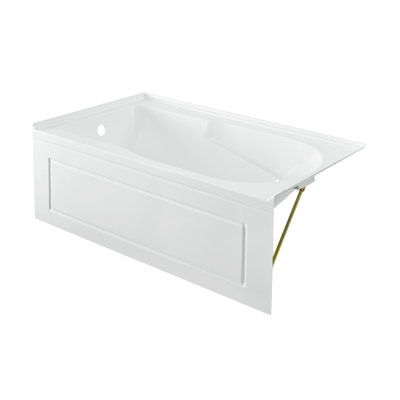 Concorde 60" X 30" Left-Hand Drain Alcove Bathtub With Apron And Armrest