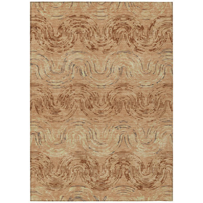 Machine Washable Indoor/Outdoor Chantille ACN2461 Spiral Rug
