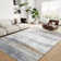 Modern Abstract Gray/White/Gold Machine Washable Area Rug