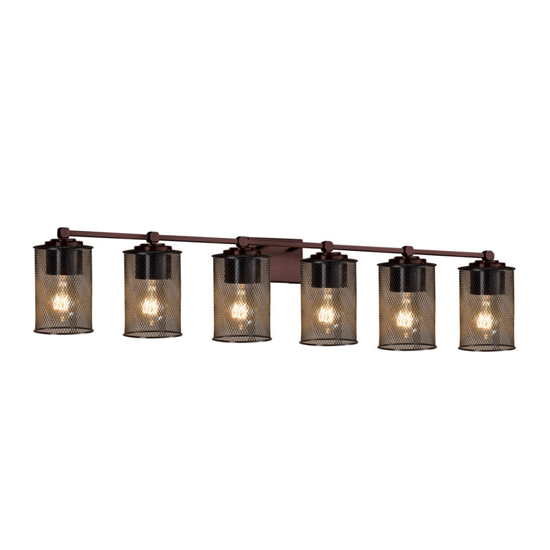 Éclairage de salle de bain à intensité variable 6 lumières Jarien, Noir mat