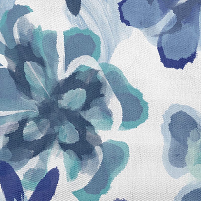 Housse et insert de coussin décoratif floral floral, Bleu, H 26 po x l 26 po x P 3 po, Polyester/ Bourre en polyester