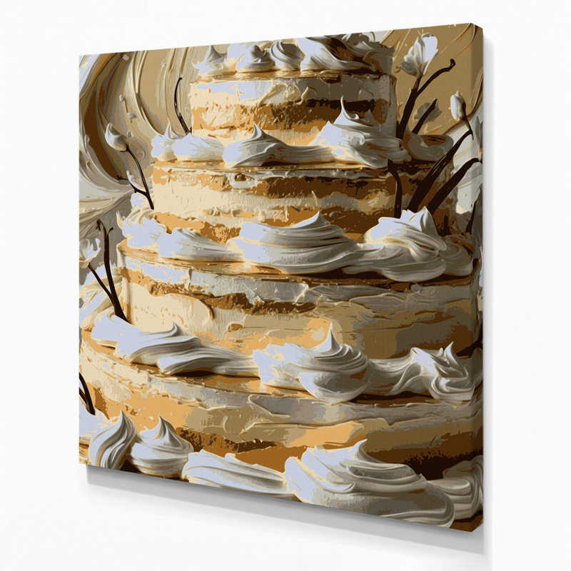 Art mural sur toile, Desserts à la vanille, beige, H 12 po x l 12 po
