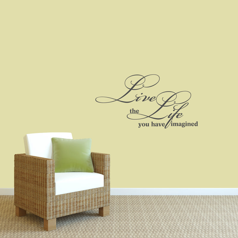 Adhésif décoratif « live the life you you », Gris foncé