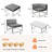 Outdoor Aluminum 6 - Person Sofa Seating Group with Cushions and Ottomans, 4-Pieces Patio Conversation Set with Removable Cushions-118487058