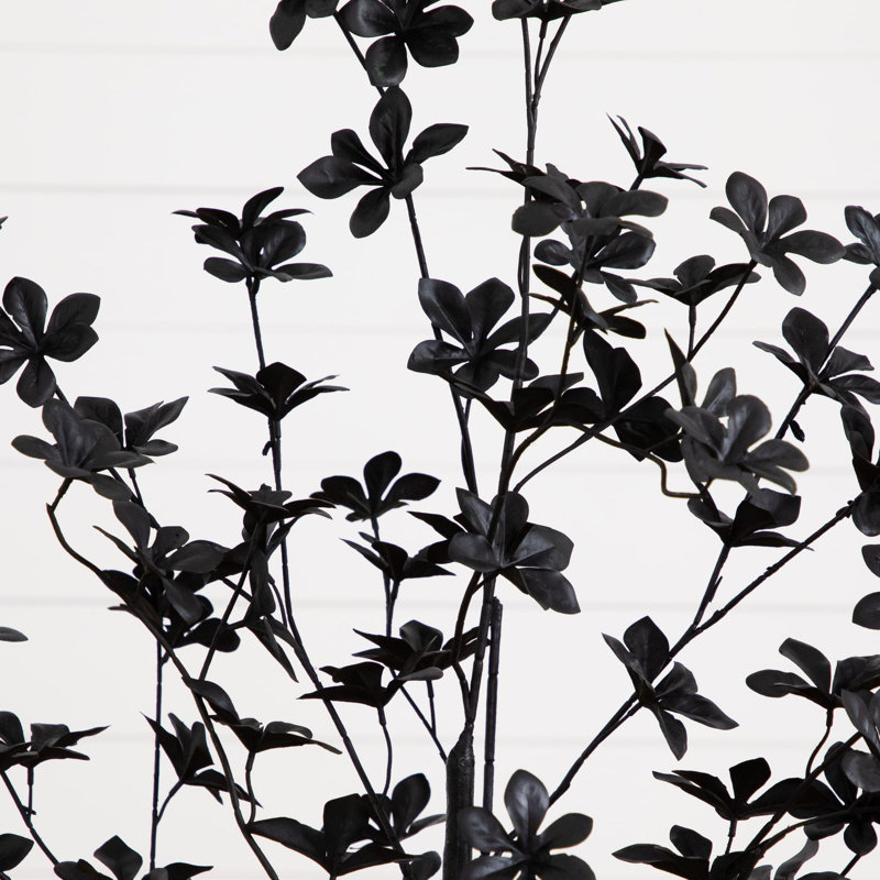 4 pi. Arbre enkianthus artificiel noir d'Halloween