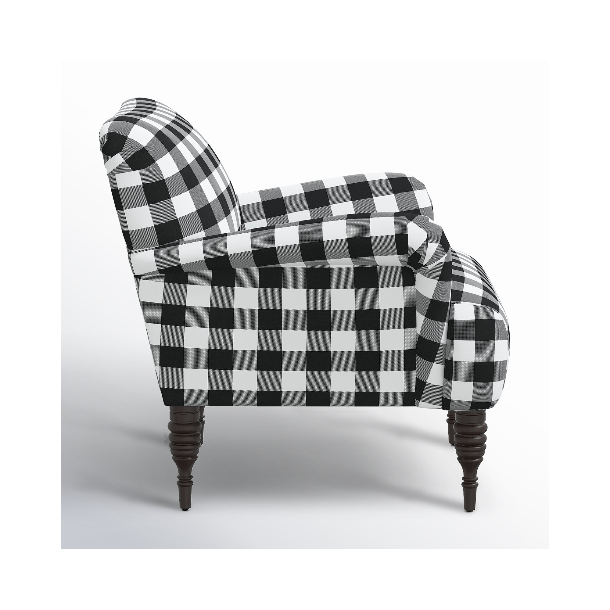 Allura Upholstered Armchair, Classic Gingham Black
