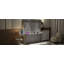 Grand lit escamotable avec bureau, lumières DEL et station de charge USB, gris