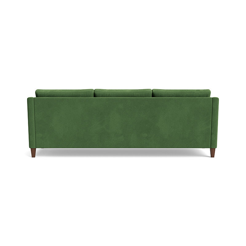 Vera Sofa (95"), Walnut Finish (Angled), Performance Velvet - Ivy