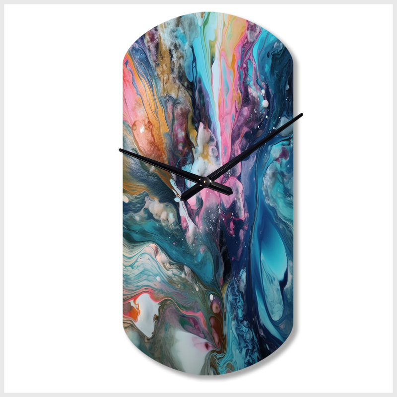 Bleu sarcelle, turquoise, symphonie turquoise - horloge murale, Petit