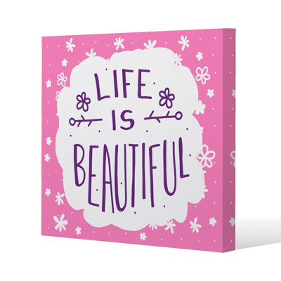 Life Is Beautiful Slim Style Canvas Print , 15mm Slim Real wood.